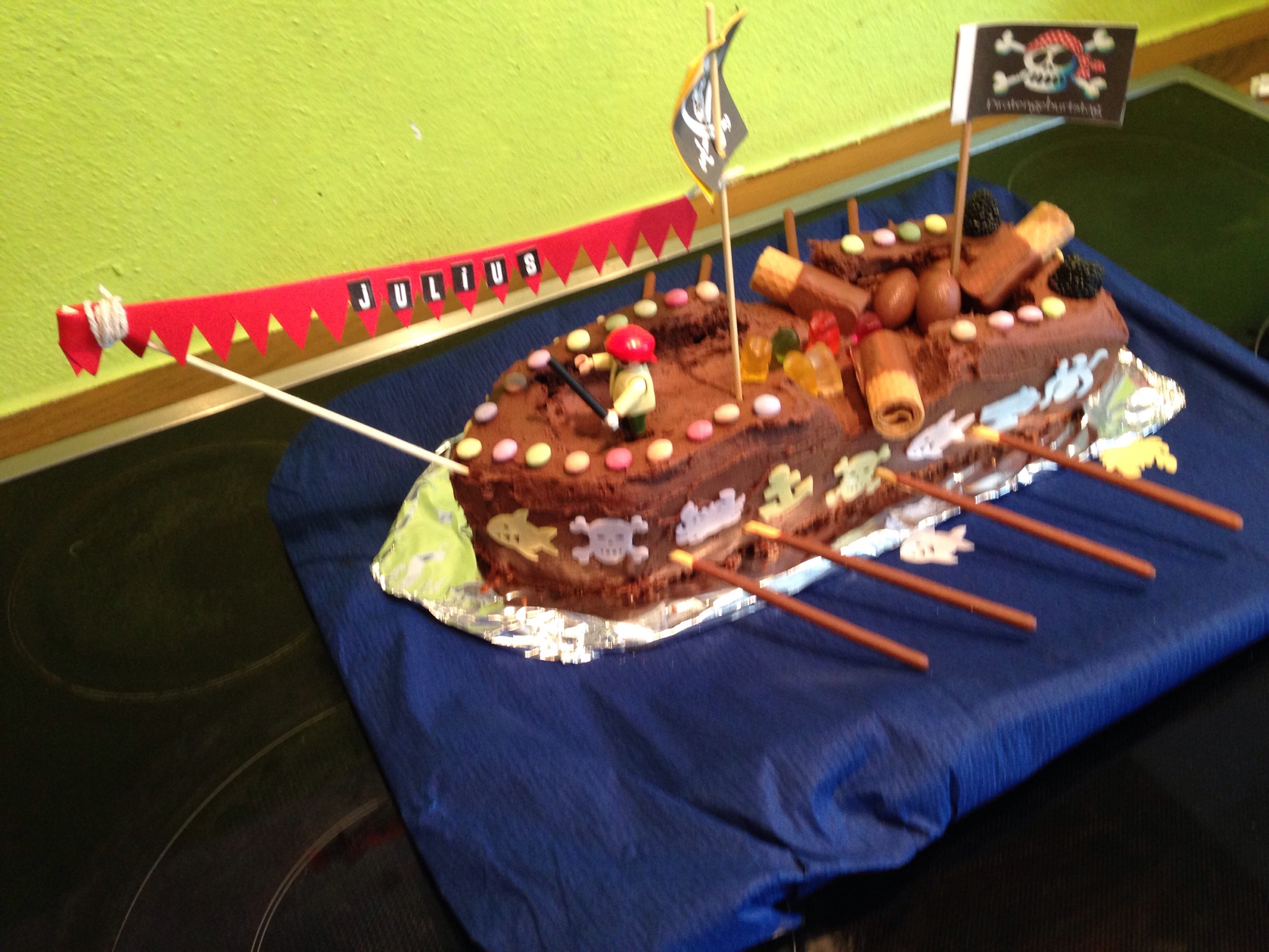 Julius Piratenschiff Geburtstagskuchen
